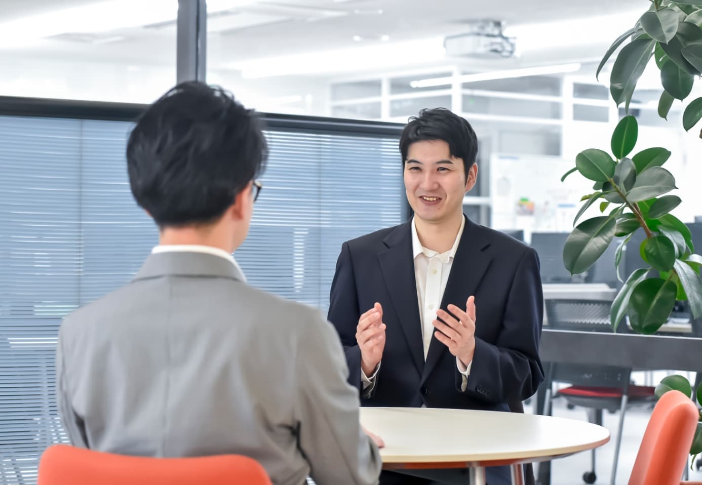 対話しているところ